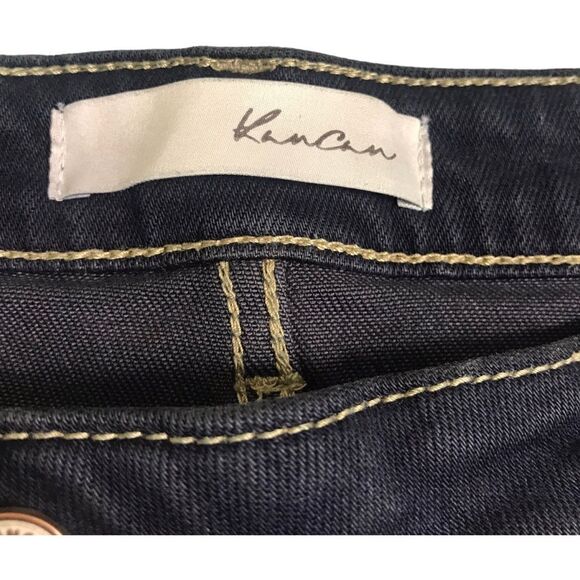 KanCan Dark Blue Distressed Fringe Hem Skinny Jeans - Picture 5 of 13